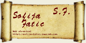 Sofija Fatić vizit kartica
